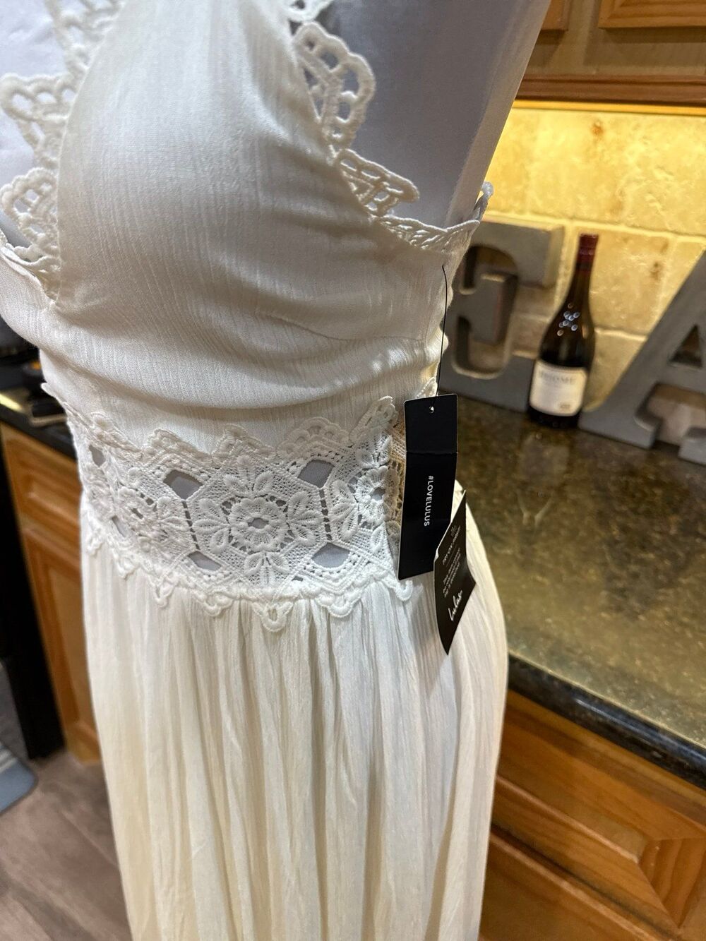 Lulus This is Love White Lace Maxi Dress Wedding NWT Size S - Picture 6 of 10